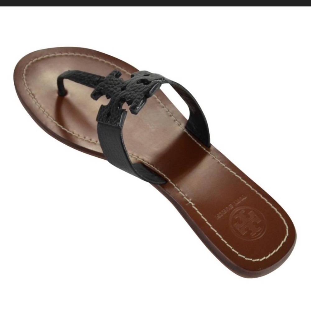 Tory Burch Moore Flat Thong Elba Tumbled Leather